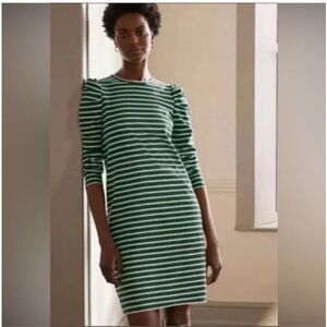 NWOT Boden Imogen Green Striped Dress